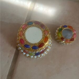 Multicolor Pearl and Gold jewel boxes